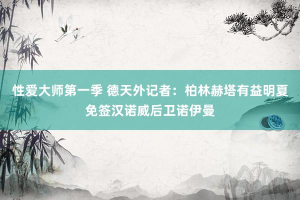 性爱大师第一季 德天外记者：柏林赫塔有益明夏免签汉诺威后卫诺伊曼